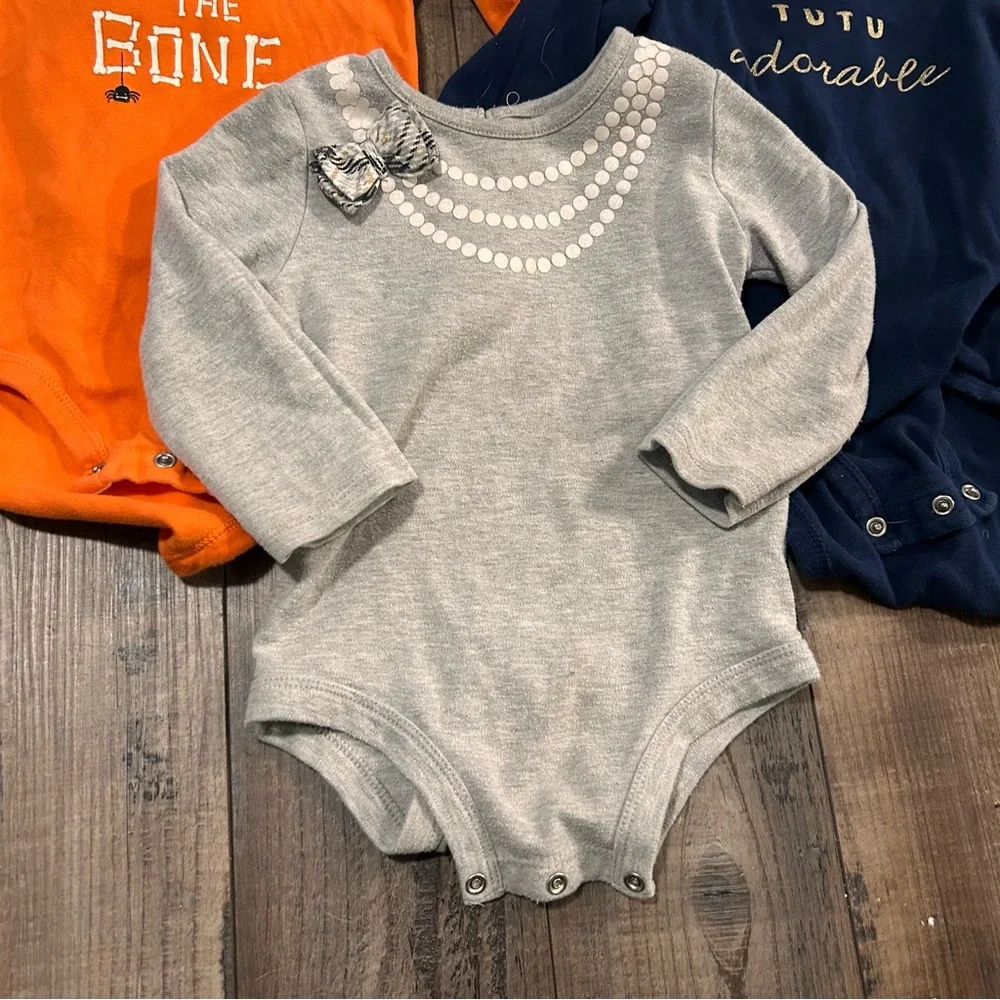 18 Month Bodysuit Lot ‎ Long Sleeves Mixed Brands Girl Snap 7 pieces